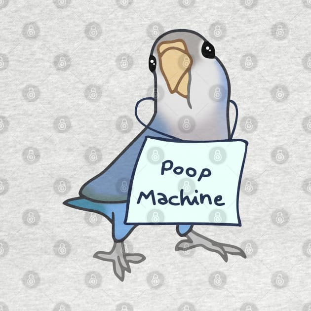 Grey Blue Lovebird - Poop Machine by FandomizedRose